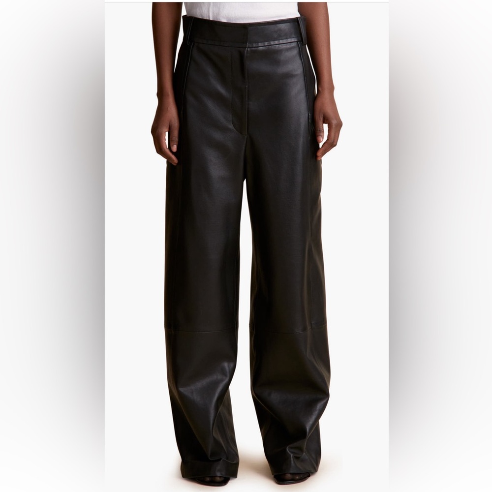 Khaite Leon Wide Leg Leather Pants NWT- size 4